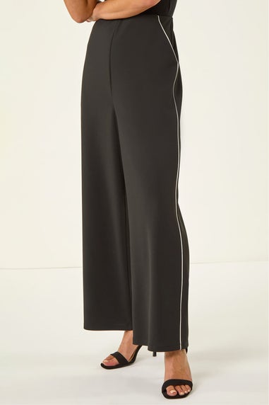 Roman Black Petite Side Seam Stretch Trouser