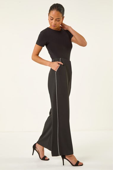 Roman Black Petite Side Seam Stretch Trouser