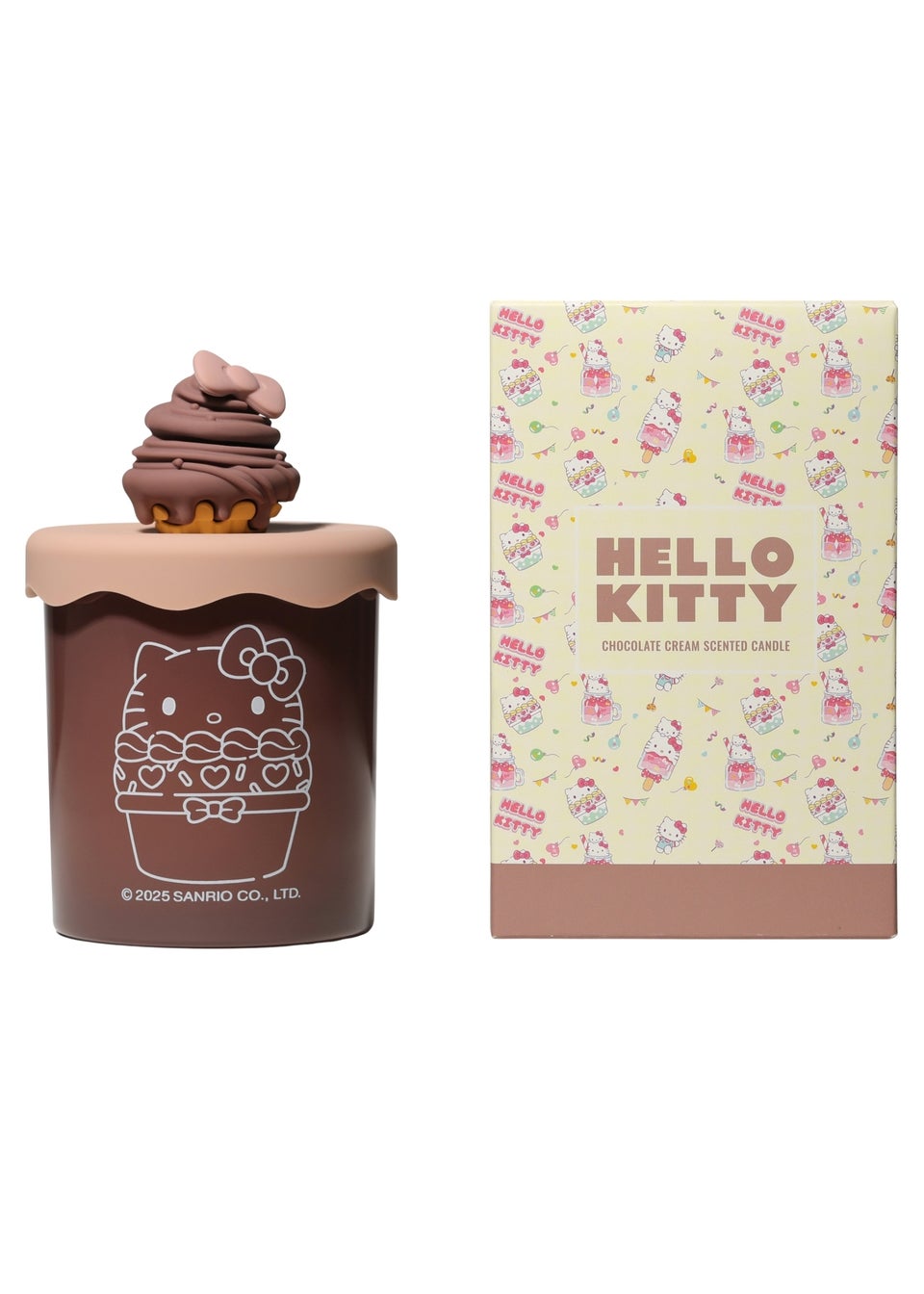 Hello Kitty Chocolate Cream Candle with Silicone Lid & Warm Scent