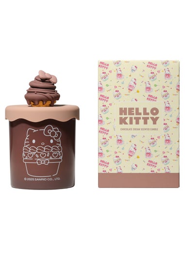 Hello Kitty Chocolate Cream Candle with Silicone Lid & Warm Scent
