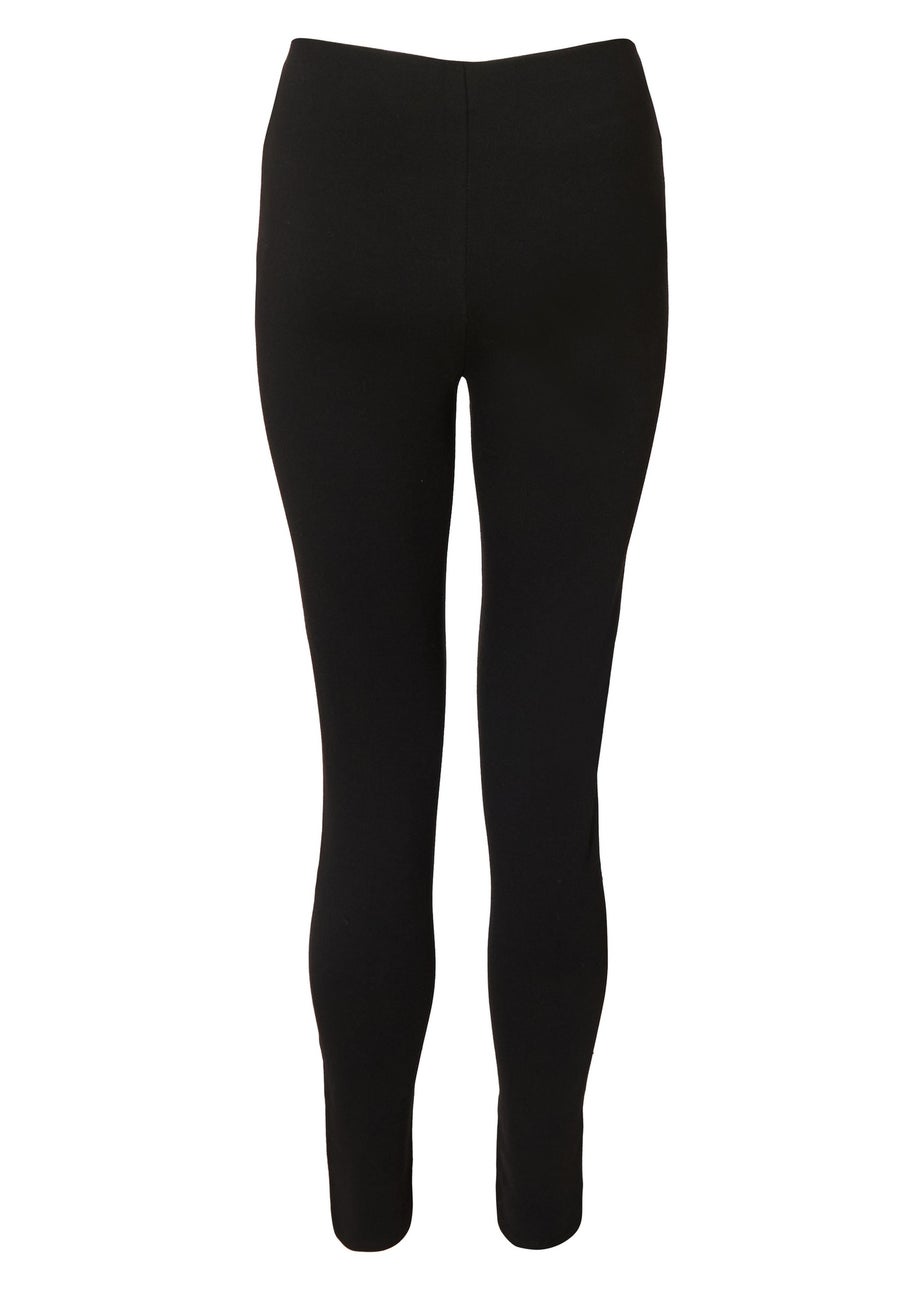 Quiz Black Button Front Leggings