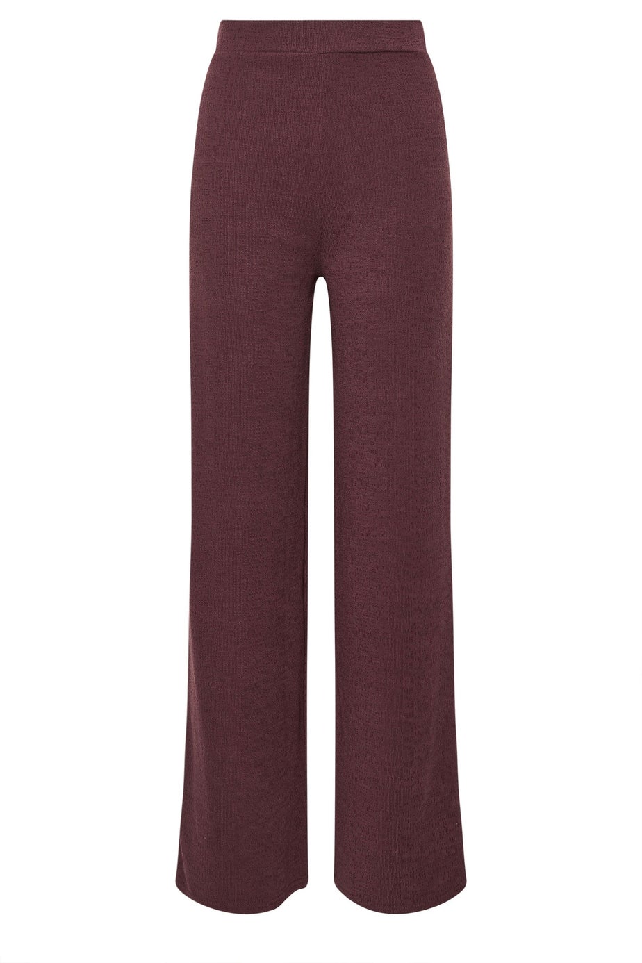 Long Tall Sally Berry Red Textured Wide Leg Trousers