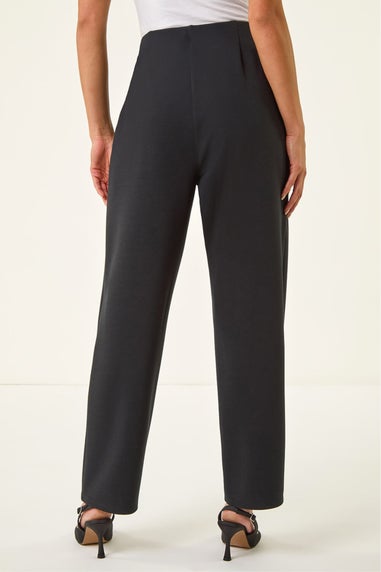 Roman Black Petite Premium Stretch Twill Trouser