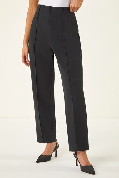 Roman Black Petite Premium Stretch Twill Trouser