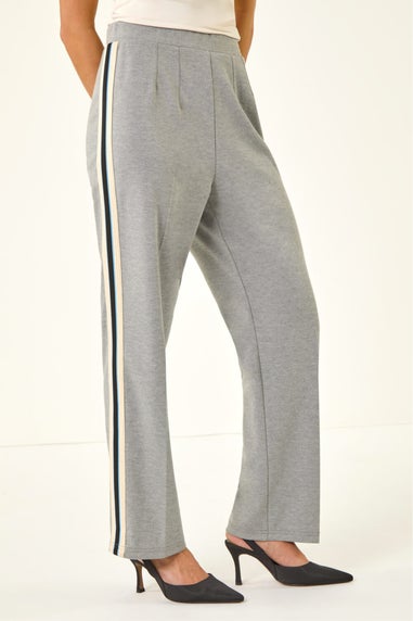 Roman Grey Petite Side Stripe Ponte Trouser