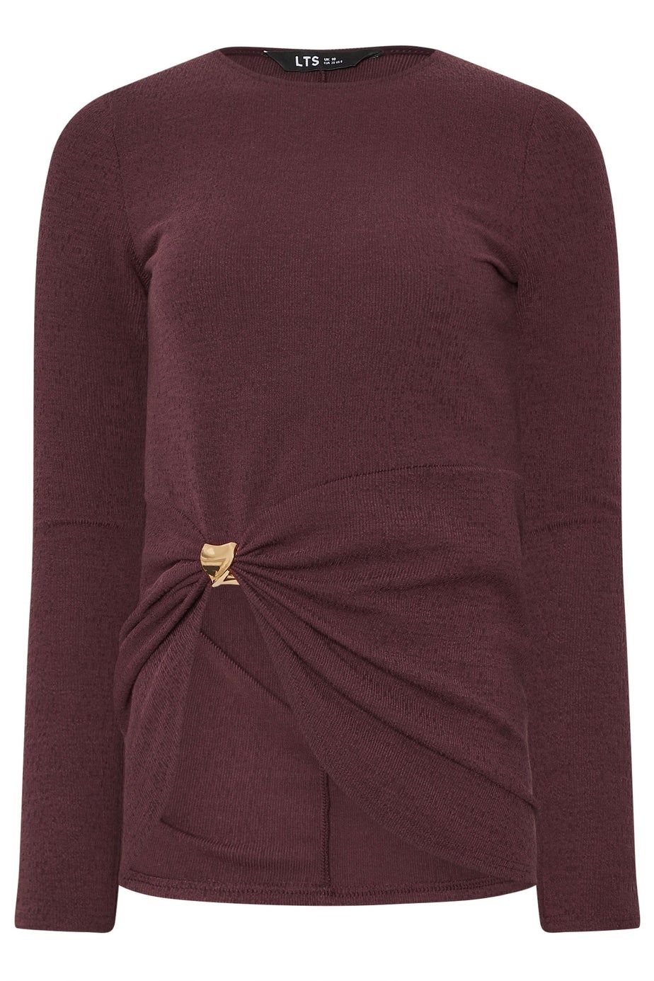 Long Tall Sally Berry Red Metal Trim Textured Top