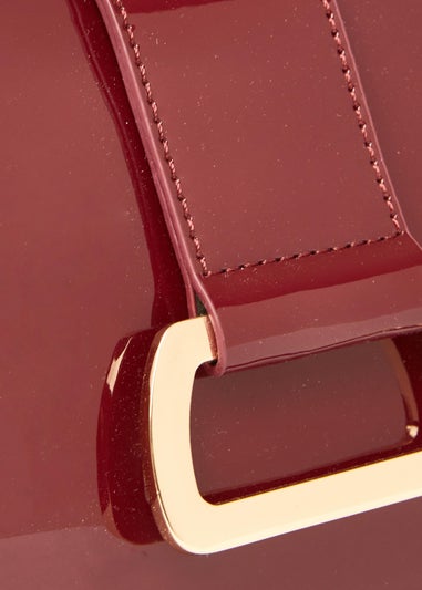 Quiz Burgundy Buckle Detail Shoulder Bag