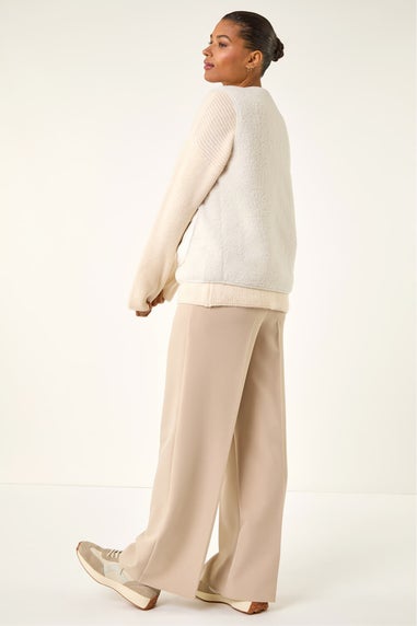 Roman Ivory Fleece Pocket Gilet