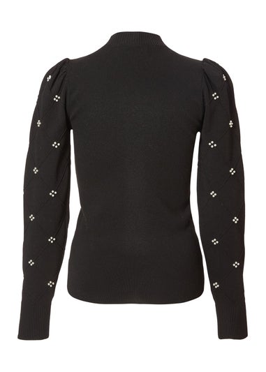 Quiz Black Pearl Sleeve Jumper