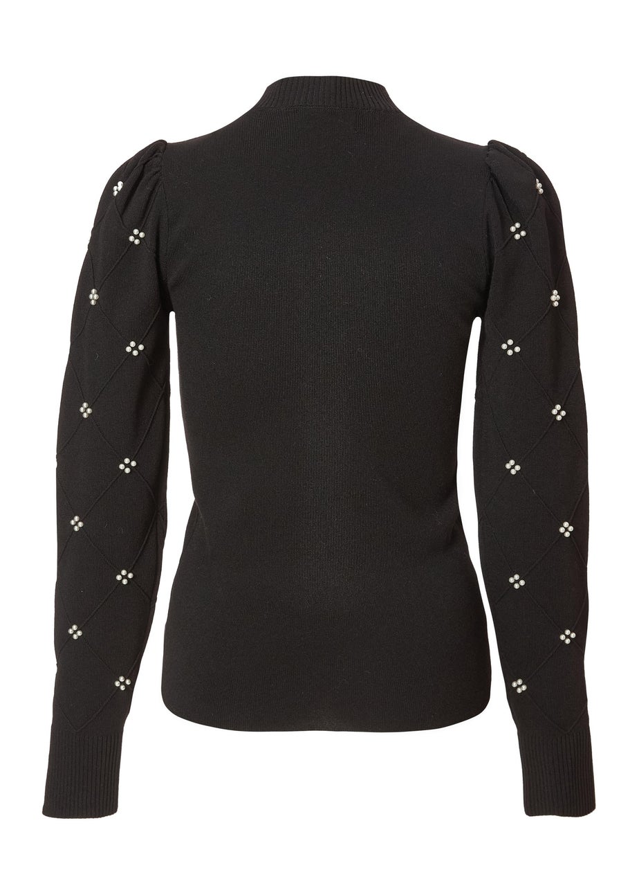 Quiz Black Pearl Sleeve Jumper
