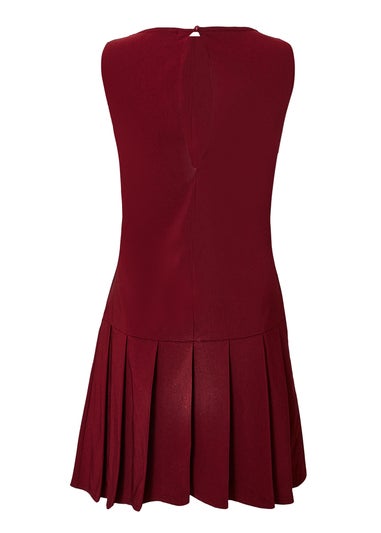 Quiz Burgundy Button Detail Skort Dress