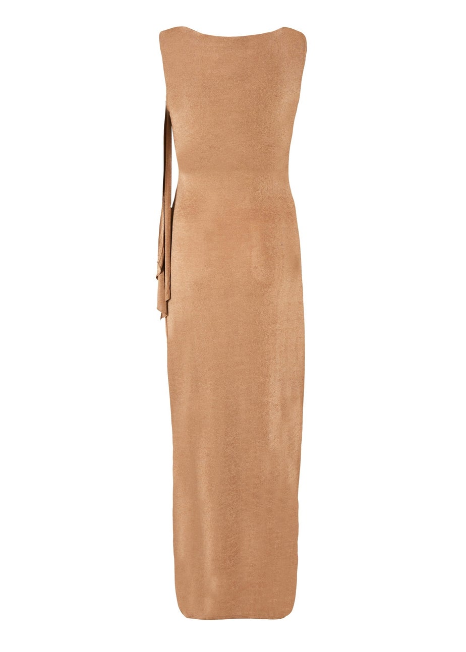 Quiz Stone One Shoulder Sash Detail Midaxi Dress