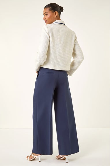 Roman Ivory Boucle Contrast Tape Jacket