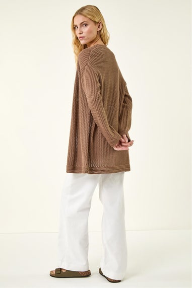 Roman Taupe Stitch Knit Cardigan