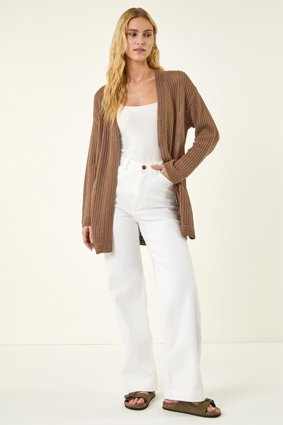 Roman Taupe Stitch Knit Cardigan
