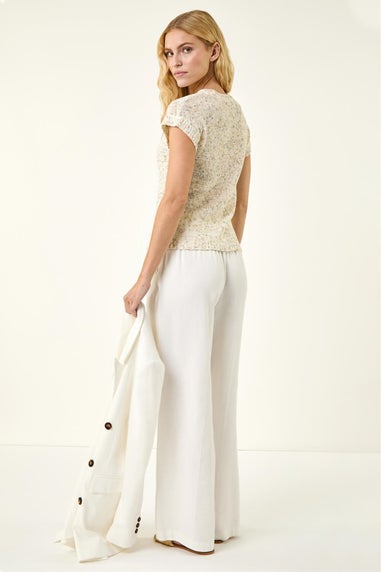 Roman Ivory Short Sleeve Knit Vest