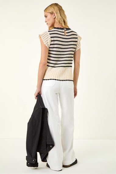 Roman Ivory Stripe Knitted Top