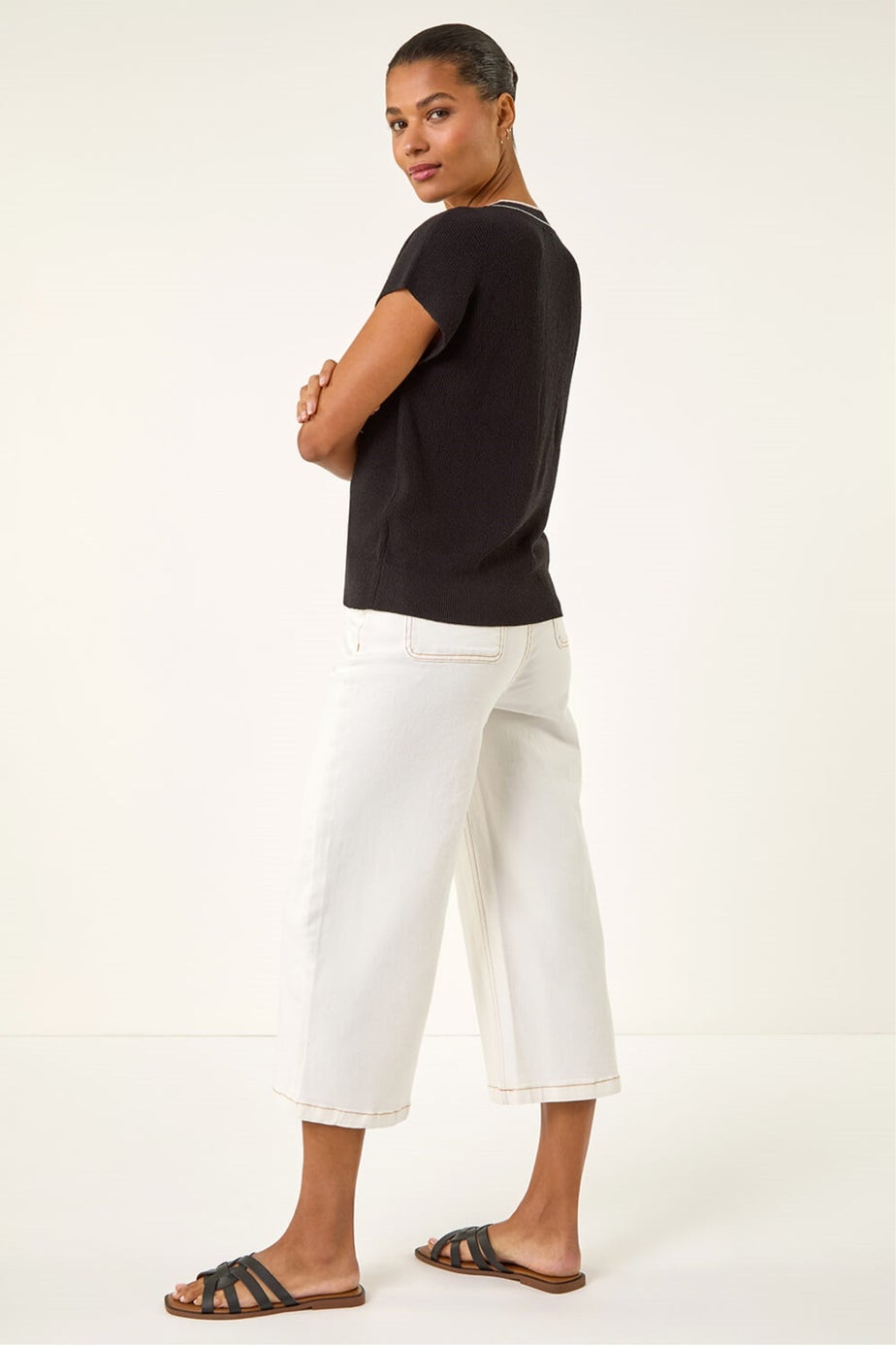 Roman Black Light Weight V-Neck Knitted Vest