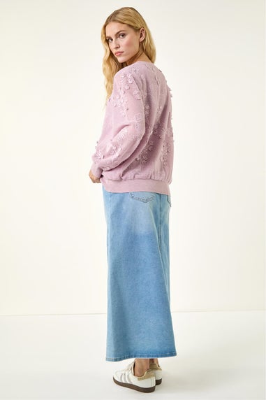 Roman Lavender Floral Mesh Knit Jumper