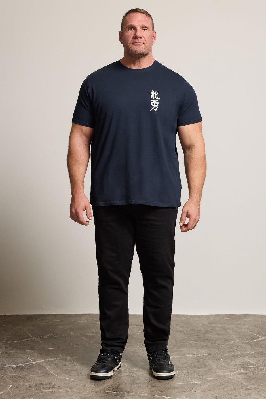 BadRhino Navy Blue Japanese Graphic T-Shirt