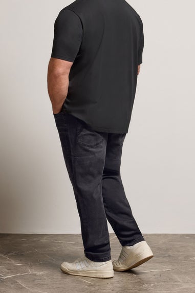 BadRhino Black Washed Straight Leg Stretch Jeans