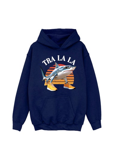 Brands In Brain Rot Tra La La Sun Boys Navy Blue Graphic Hoodie (3-13 Years)