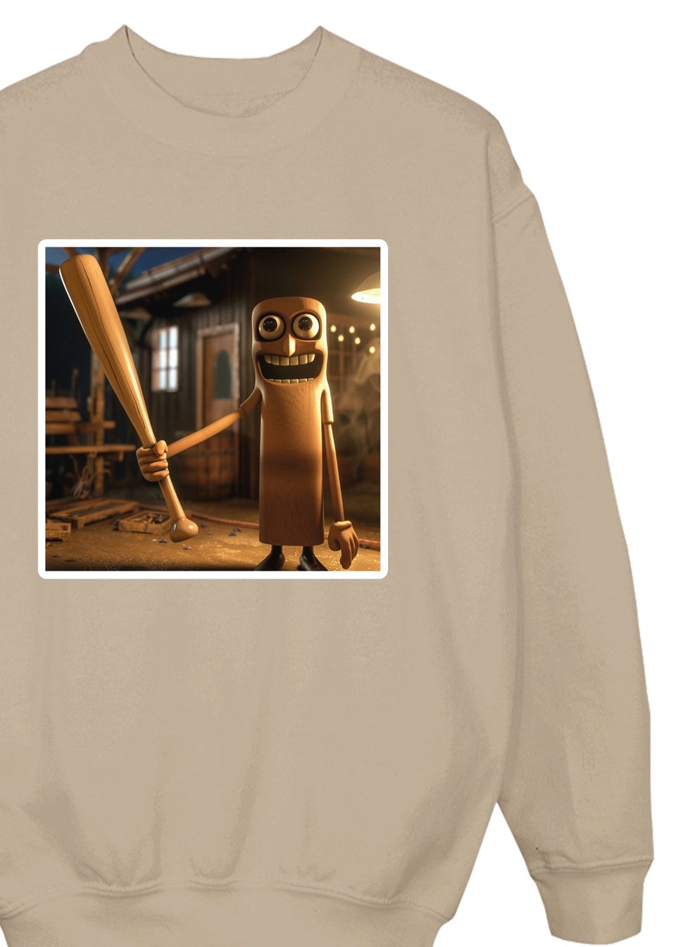 Brands In Brain Rot Tung Tung Sahur Boys Sand Graphic Sweatshirt (3-13 Years)