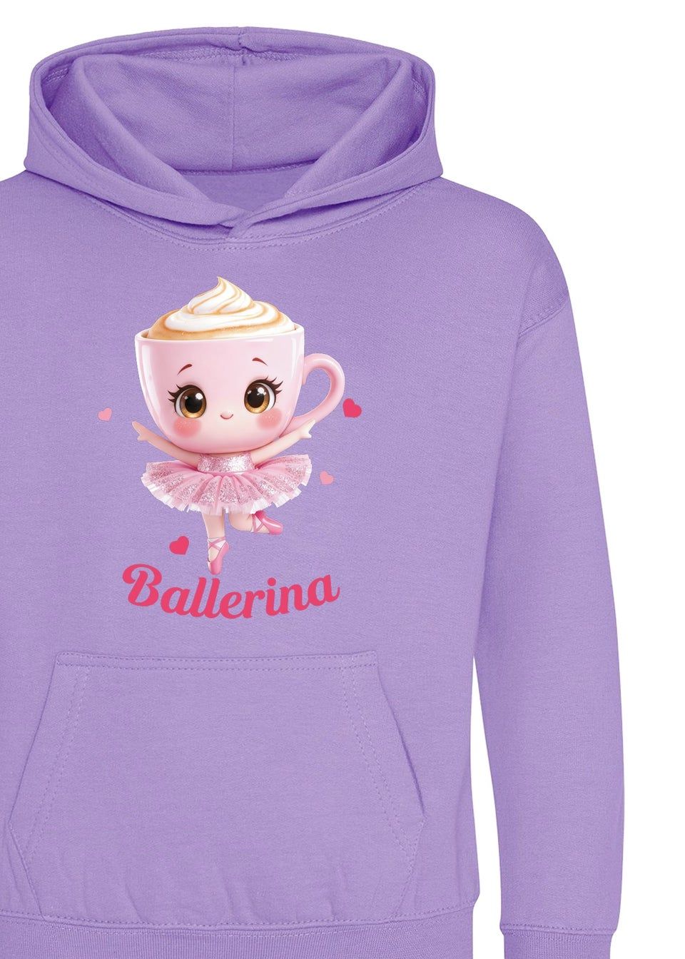 Brands In Brain Rot Ballerina Girls Lavender Graphic Hoodie (3-13 Years)