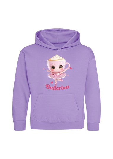 Brands In Brain Rot Ballerina Girls Lavender Graphic Hoodie (3-13 Years)