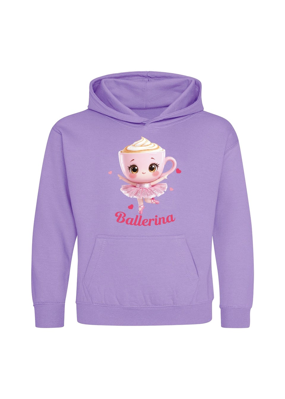 Brands In Brain Rot Ballerina Girls Lavender Graphic Hoodie (3-13 Years)