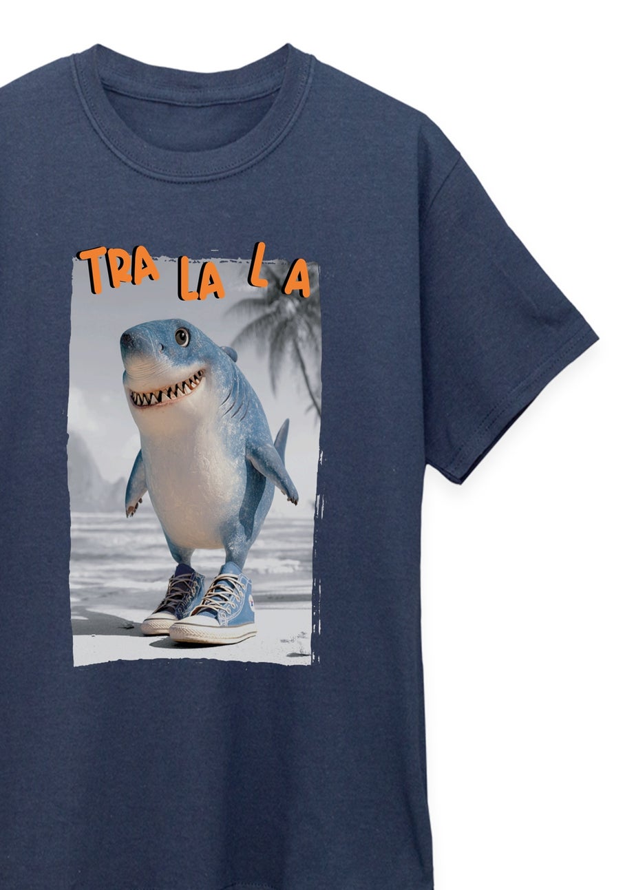 Brands In Brain Rot Tralala Boys Navy Blue Graphic T-Shirt (3-13 Years)