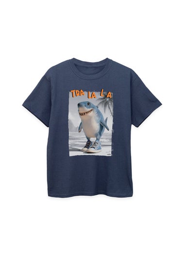 Brands In Brain Rot Tralala Boys Navy Blue Graphic T-Shirt (3-13 Years)