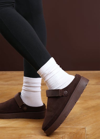 Where's That From Alondra Slip-on Strap Brown Suede Mini Boots