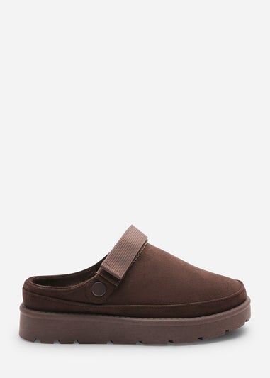 Where's That From Alondra Slip-on Strap Brown Suede Mini Boots