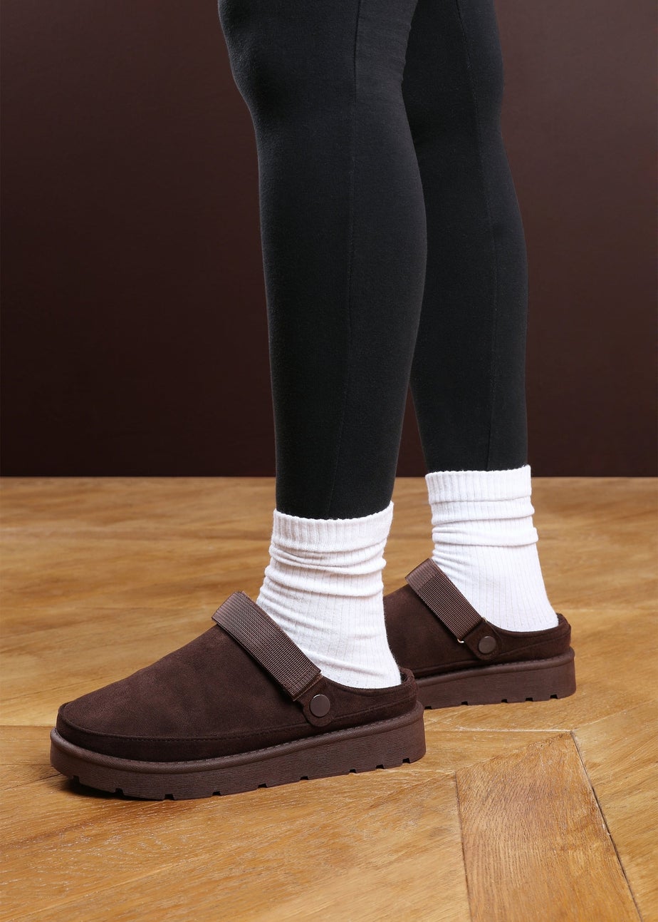 Where's That From Alondra Slip-on Strap Brown Suede Mini Boots