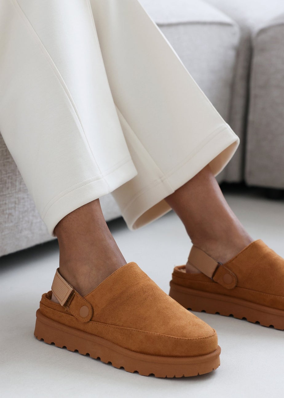 Where's That From Alondra Slip-on Strap Chestnut Suede Mini Boots