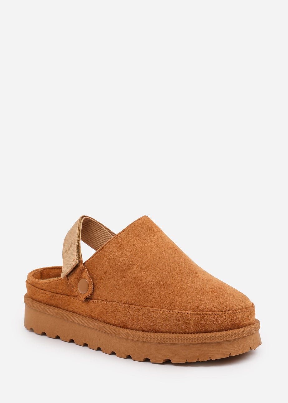 Where's That From Alondra Slip-on Strap Chestnut Suede Mini Boots