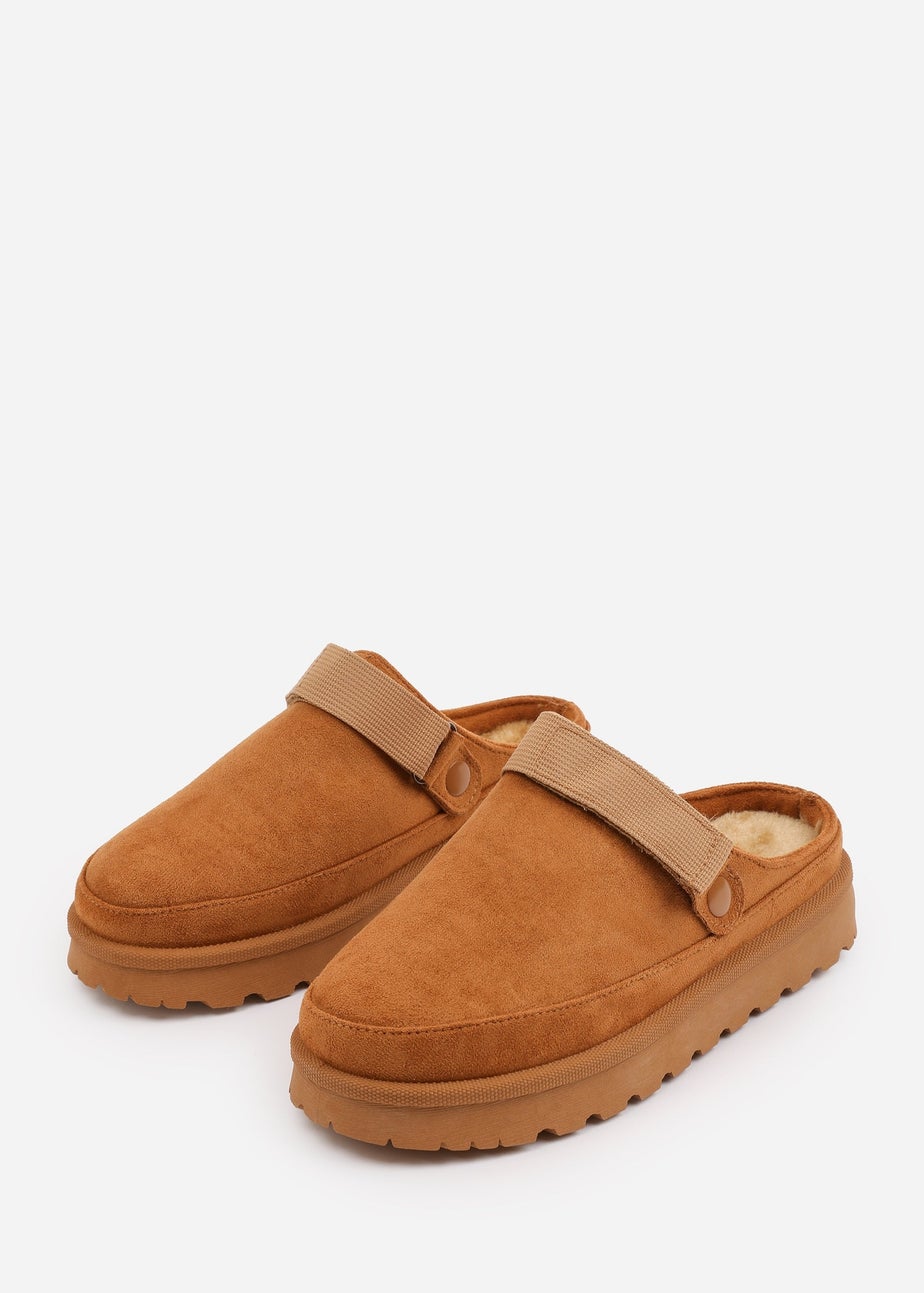 Where's That From Alondra Slip-on Strap Chestnut Suede Mini Boots