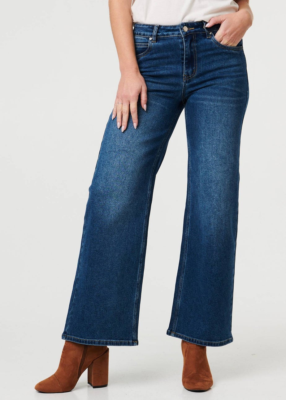 Izabel London Blue High Waist Wide Leg Jeans
