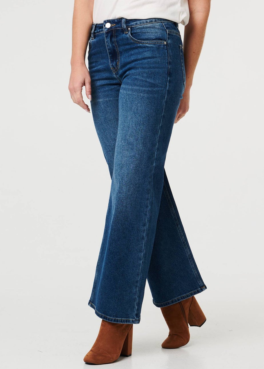 Izabel London Blue High Waist Wide Leg Jeans