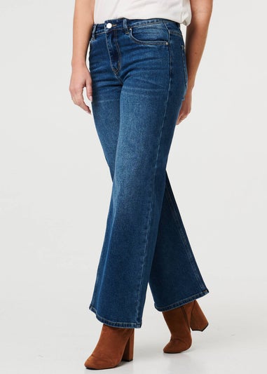 Izabel London Blue High Waist Wide Leg Jeans
