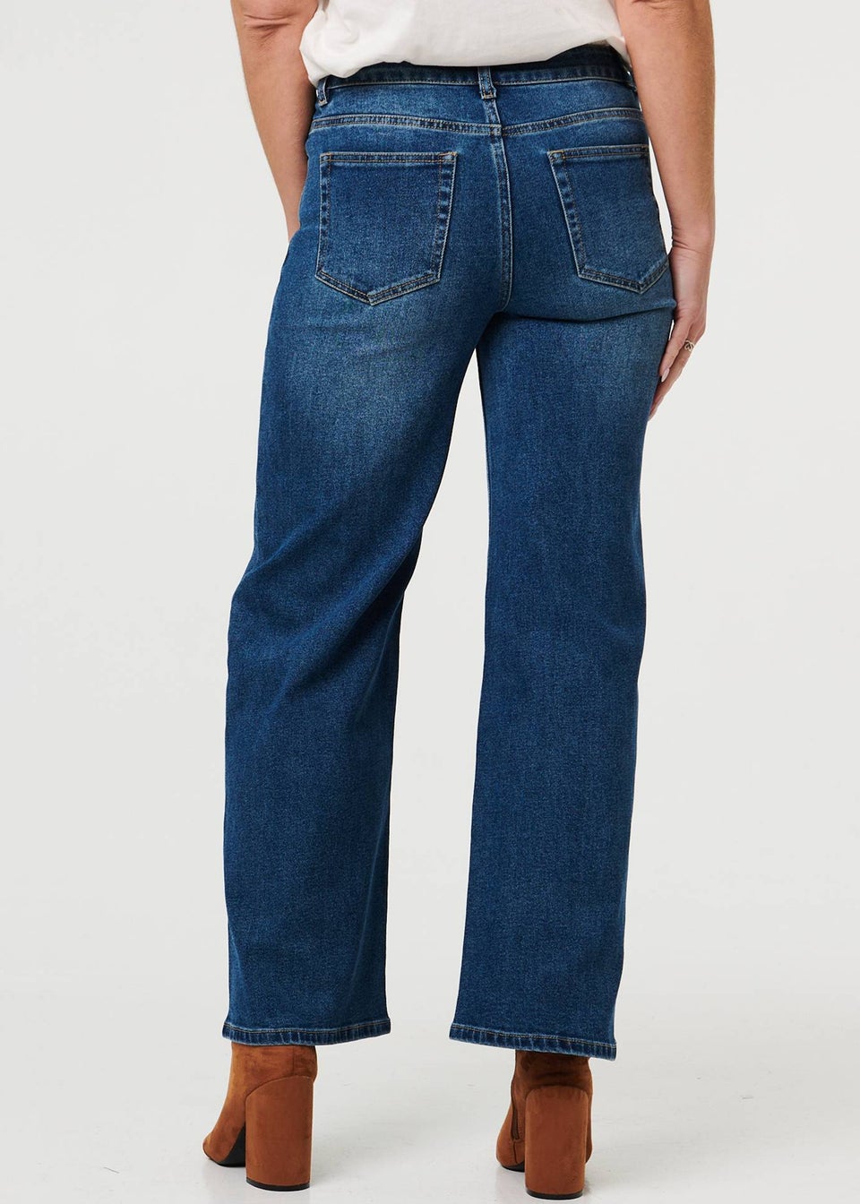 Izabel London Blue High Waist Wide Leg Jeans