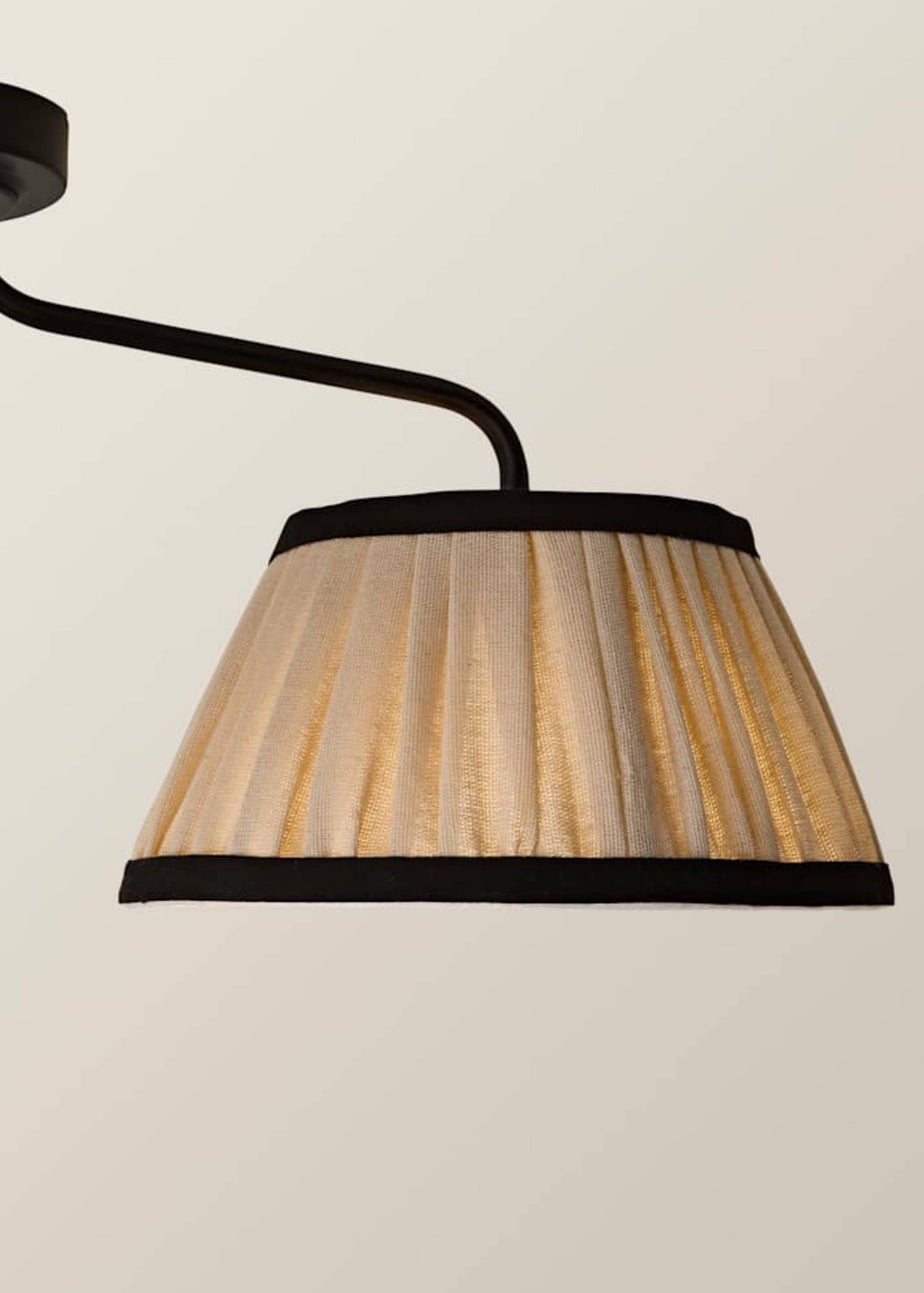 ValueLights Clara Black 3 Arm Ceiling Light Fitting with Pleated Lampshades