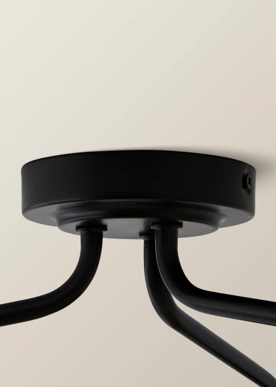 ValueLights Clara Black 3 Arm Ceiling Light Fitting with Pleated Lampshades