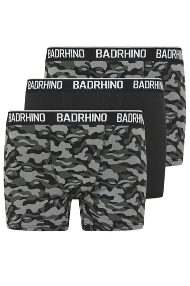BadRhino 3 Pack Black/Grey/Green Camo Boxers