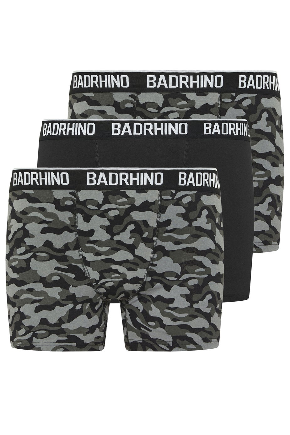BadRhino 3 Pack Black/Grey/Green Camo Boxers