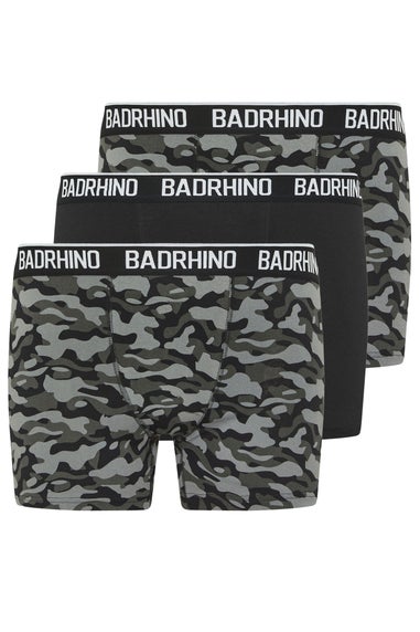 BadRhino 3 Pack Black/Grey/Green Camo Boxers