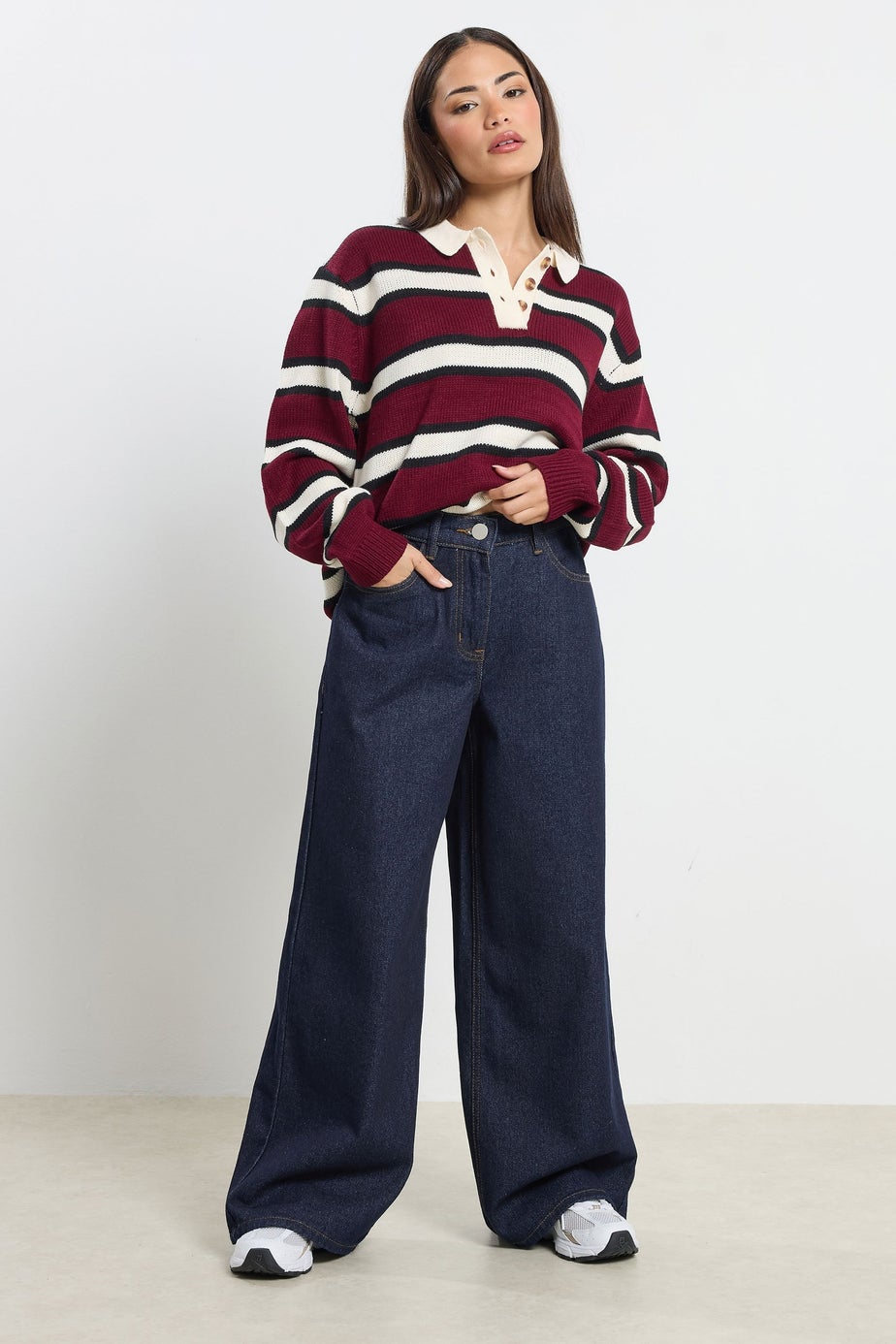 PixieGirl Petite Indigo Blue Stretch Wide Leg Jeans