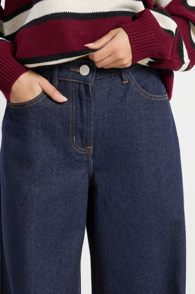 PixieGirl Petite Indigo Blue Stretch Wide Leg Jeans