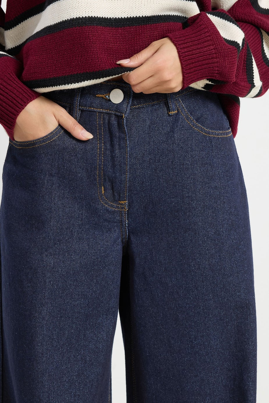 PixieGirl Petite Indigo Blue Stretch Wide Leg Jeans